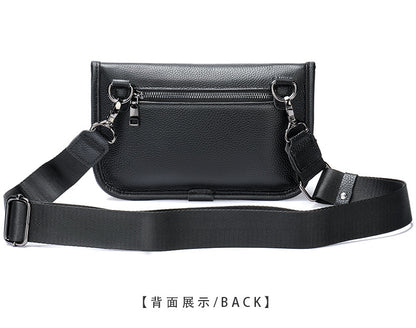 Men's Shoulder Bag Genuine Cowhide Leather Simple Fashion Men's Crossbody Bag 