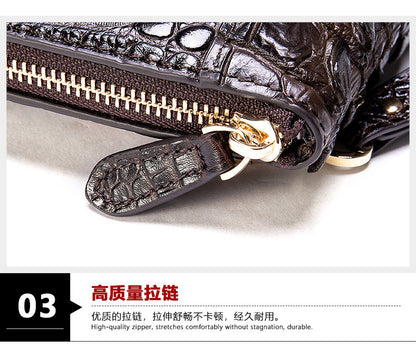 Men's Wallet Cow Leather Crocodile Crest Fashion Clutch Bag Smartphone Coin Card Holder Men's Wallet 