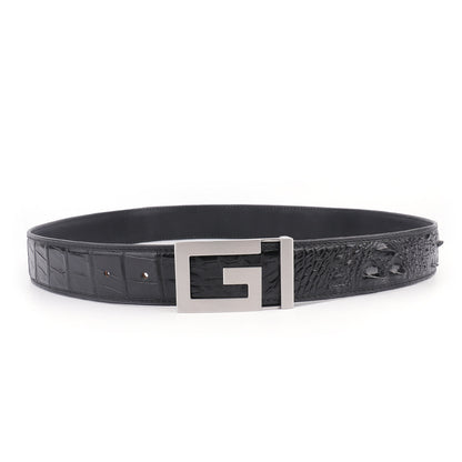 New Men's Belt Crocodile Skin Genuine Leather Unjointed Fashion Casual Men's Belt 