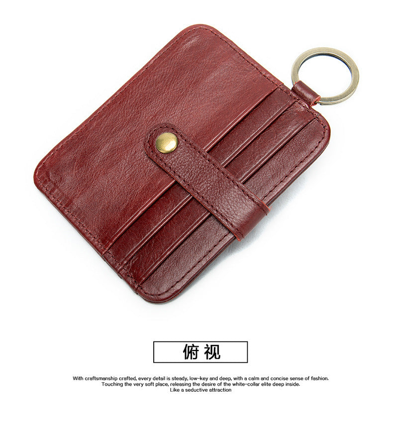 Men's wallet cowhide thin coin card holder casual card bag for men 