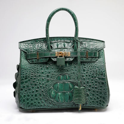 Women's Leather Tote Bag Siamese Crocodile Skin Large Capacity Genuine Leather Handbag