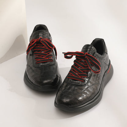 Crocodile Belly Skin Genuine Leather Men's Leather Shoes Sports Casual Shoes 