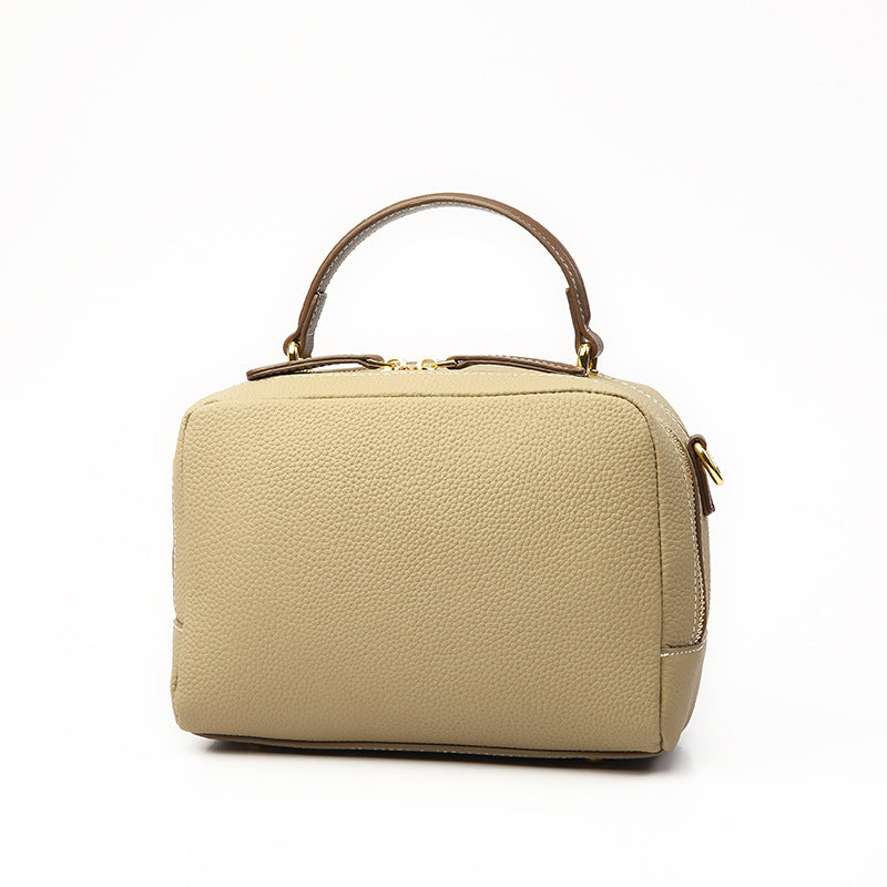 Cowhide women's handbag small square bag crossbody bag luxury simple shoulder bag goes with anything