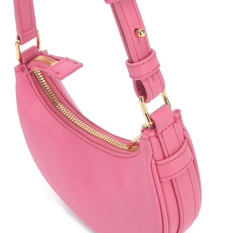 Women's Bag Underarm Bag Stylish Handbag Shoulder Bag Half Moon Bag Genuine Leather Retro