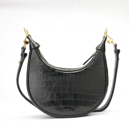 Siamese Crocodile Skin Women's Bag Genuine Leather Bag Shoulder Bag with Chain Armpit Bag Fashion Trend Crossbody Bag 