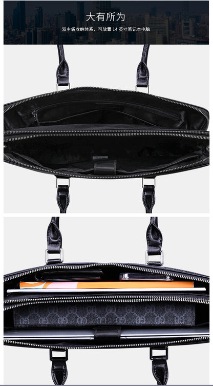 Men's Briefcase Handbag Cowhide Genuine Leather Computer Bag Business Large Capacity Fashion Crocodile Crest Handbag for Men 