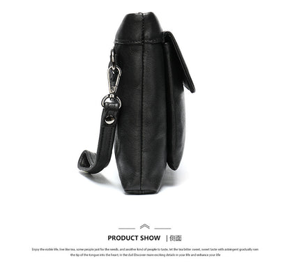 Men's Clutch Bag Genuine Cowhide Leather Vintage Large Capacity DIY Men's Wrist Bag Handbag 