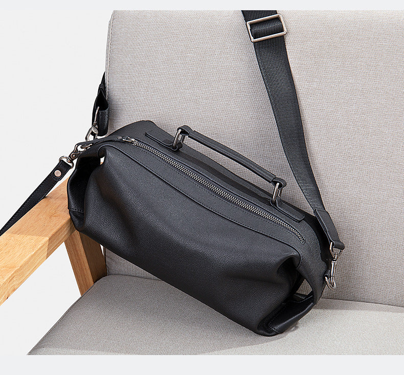 Men's Shoulder Bag Genuine Cowhide Leather Fashion Vintage Crossbody Bag for Men 