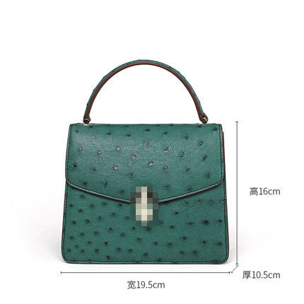 Ostrich leather handbag casual all-in-one shoulder bag can cross the chain bag diagonally