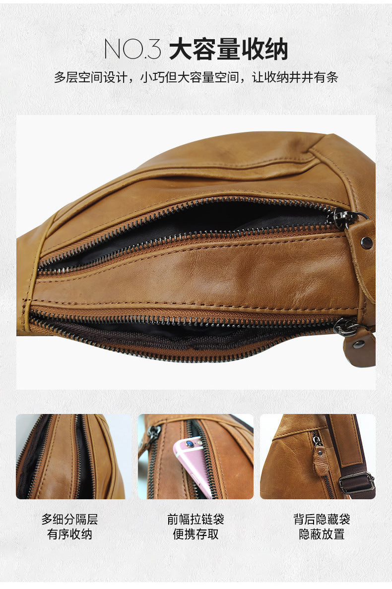 Men's Bust Bag Fashion Multifunctional Shoulder Bag Outdoor Casual Travel Crossbody Bag for Men 