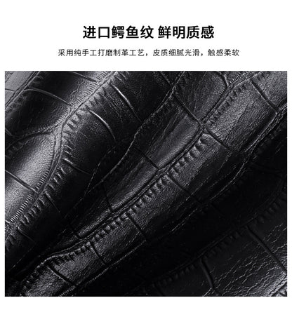 Men's Briefcase Handbag Cowhide Genuine Leather Computer Bag Business Large Capacity Fashion Crocodile Crest Handbag for Men 