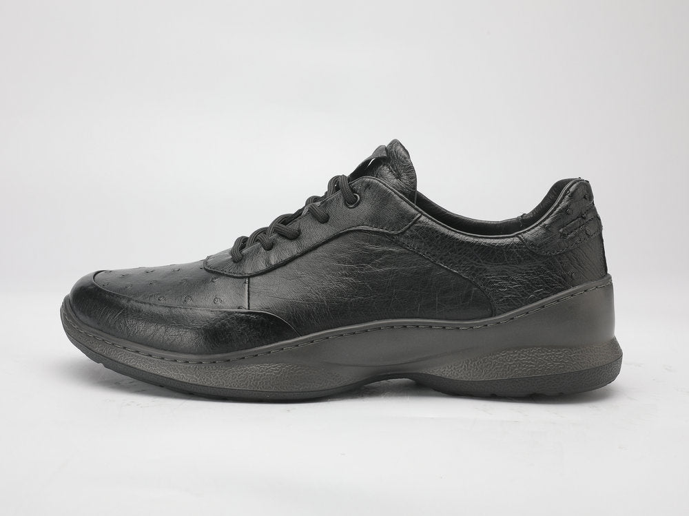Ostrich skin genuine leather men's shoes rubber sole fashion business sports casual shoes men shoes 