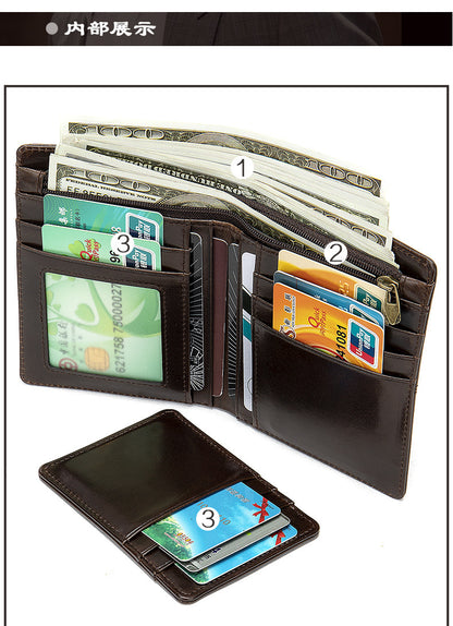 Men's Wallet Cow Leather Genuine Leather Separable Men's Wallet Card Bag 