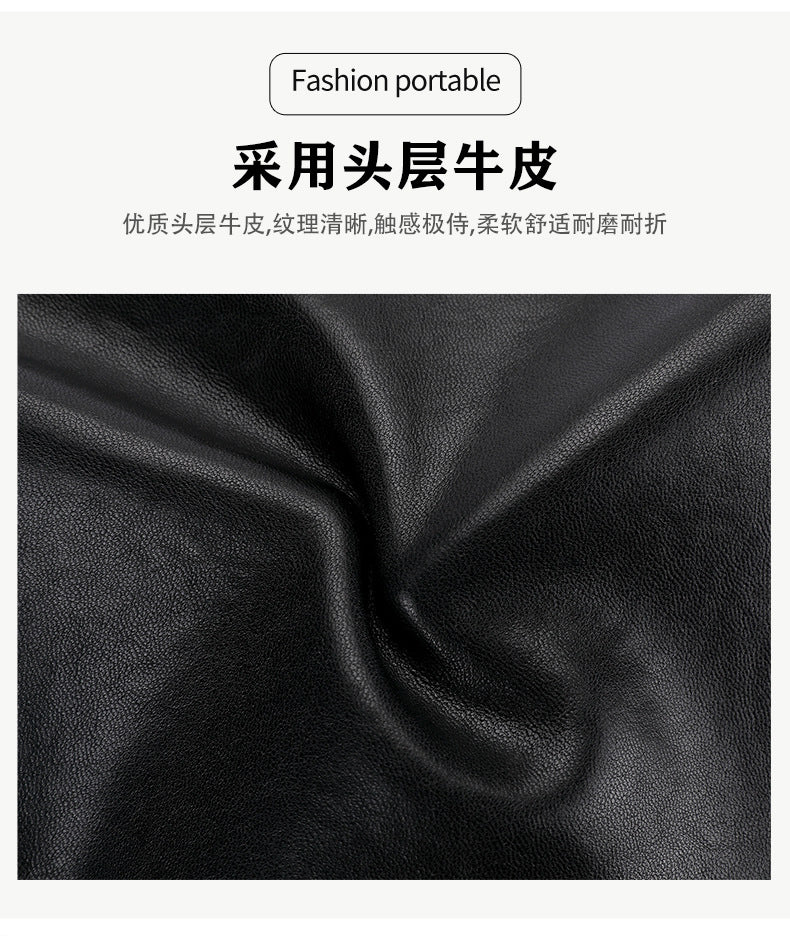 Men's Shoulder Bag Cowhide Genuine Leather Fashion Casual Commuting Crossbody Bag for Men 