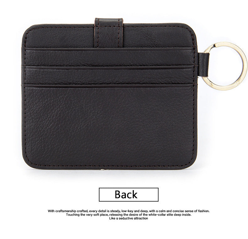 Men's wallet cowhide thin coin card holder casual card bag for men 