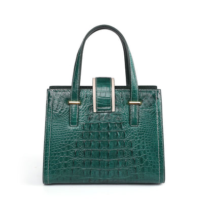 Siamese crocodile skin women bag fashion shoulder bag simple genuine leather shoulder bag