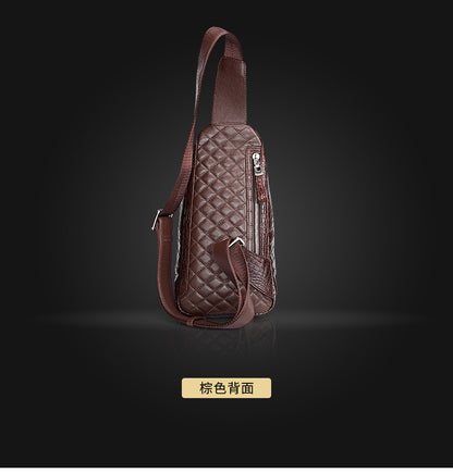 Crocodile bone skin bust bag genuine leather men's bag casual luxury crossbody bag 