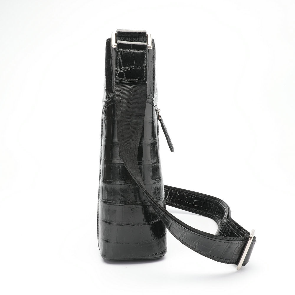 Men's Shoulder Bag Crocodile Skin Genuine Leather Business Casual Outdoor Office Crossbody Bag