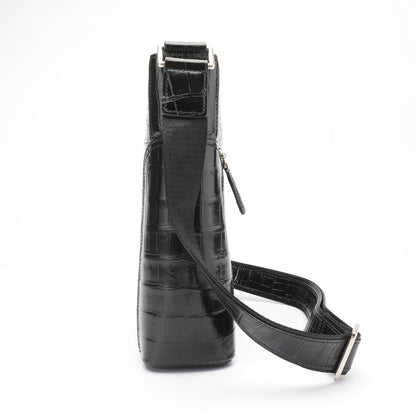 Men's Shoulder Bag Crocodile Skin Genuine Leather Business Casual Outdoor Office Crossbody Bag
