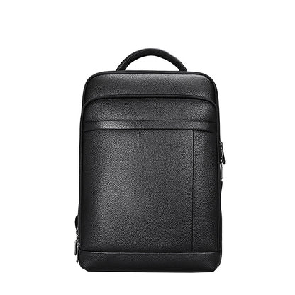 Men's backpack, cowhide, genuine leather, business fingerprint lock, large capacity school bag, computer bag 