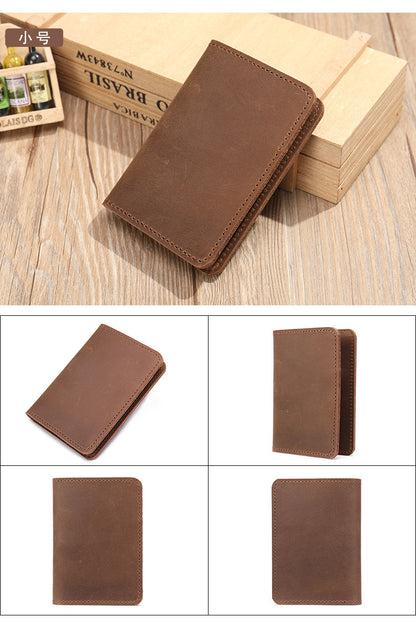 Men's short wallet cowhide retro card holder men's wallet 