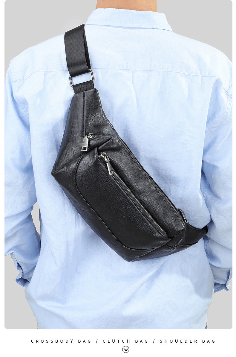 Men's Waist Bag Sports Fashion Casual Commuting Bust Bag Shoulder Bag 