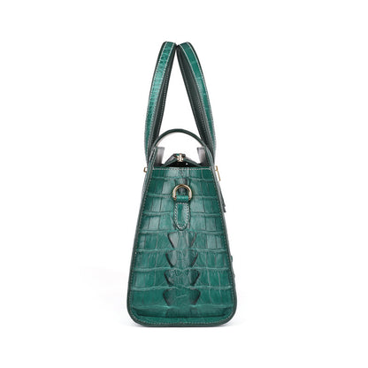 Siamese crocodile skin women bag fashion shoulder bag simple genuine leather shoulder bag
