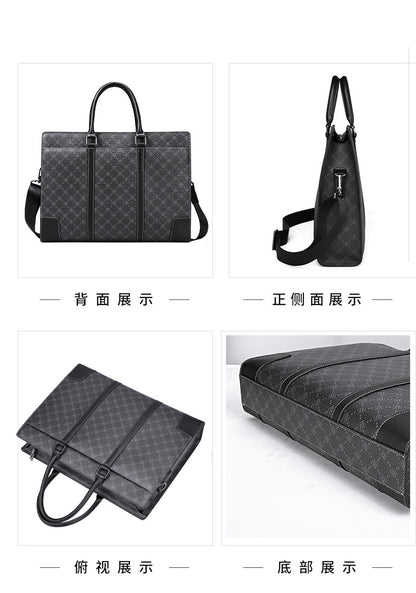 Men's Briefcase Simple Fashion Large Capacity Handbag Business Casual Handbag Crossbody Shoulder Bag 