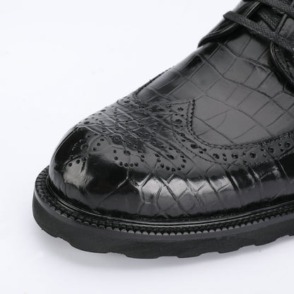 New Men's Leather Shoes Crocodile Belly Skin Genuine Leather Breathable Business Suit Shoes 