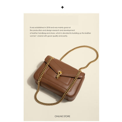 Women's shoulder bag Genuine leather chain bag Cowhide crossbody bag Luxury underarm bag