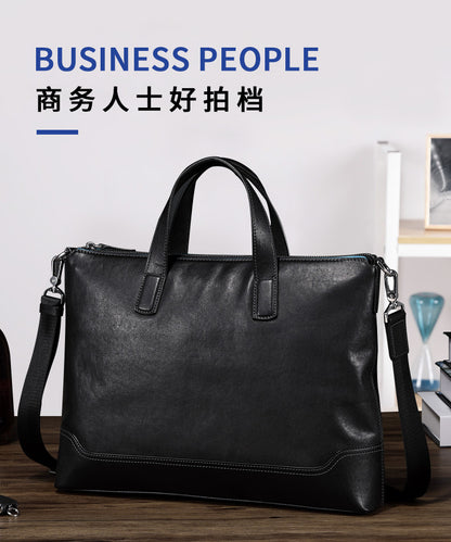 Men's handbag, genuine cowhide leather handbag, computer bag, high quality business briefcase 