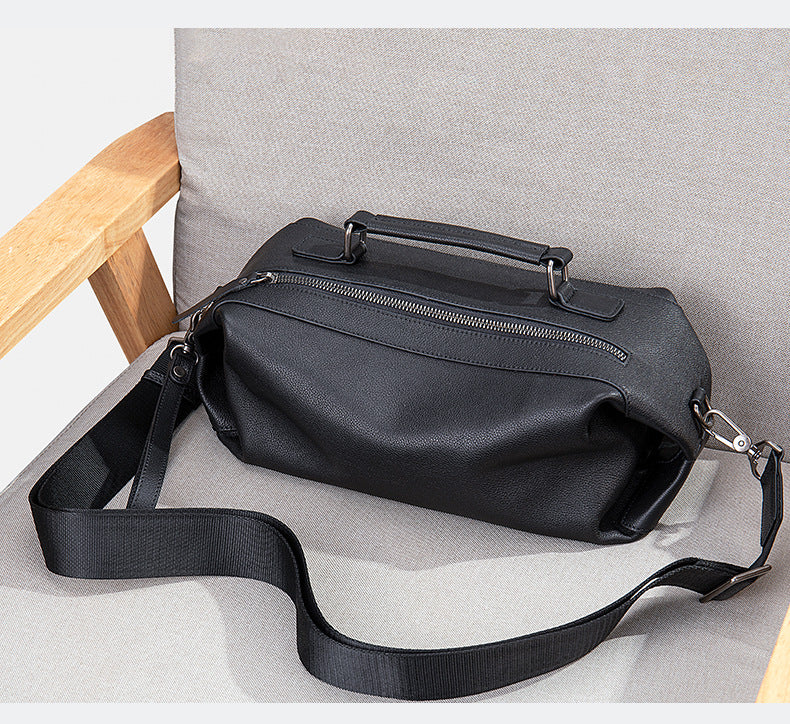 Men's Shoulder Bag Genuine Cowhide Leather Fashion Vintage Crossbody Bag for Men 