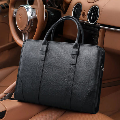 Men's handbag, genuine cowhide leather, handbag, crossbody bag, large capacity computer briefcase 