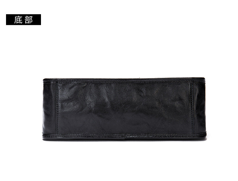 Men's Shoulder Bag Genuine Cowhide Leather Fashion Hand-held Crossbody Bag for Men 