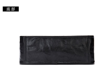Men's Shoulder Bag Genuine Cowhide Leather Fashion Hand-held Crossbody Bag for Men 