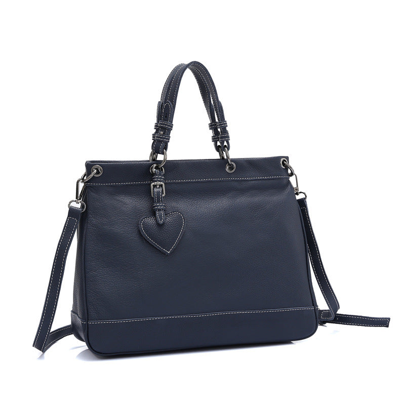 Genuine leather large capacity tote bag women commuting shoulder computer handbag crossbody bag leather tote bag