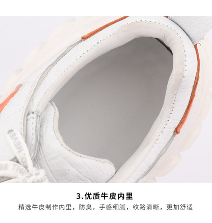 Ostrich skin genuine leather men's sneakers fashion wear-resistant men's shoes 