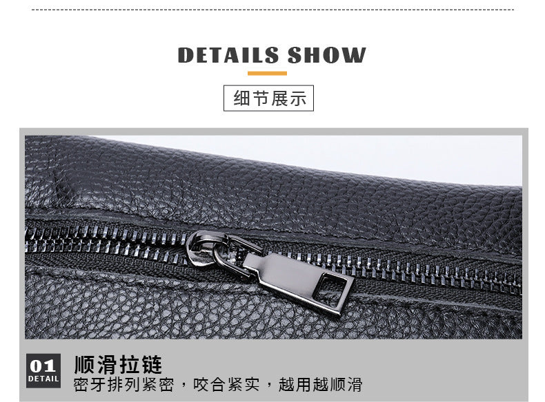 Men's Shoulder Bag Genuine Cowhide Leather Simple Fashion Men's Crossbody Bag 