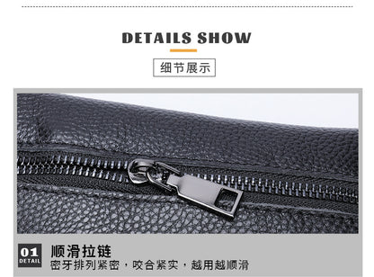 Men's Shoulder Bag Genuine Cowhide Leather Simple Fashion Men's Crossbody Bag 