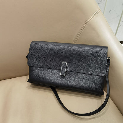 Cowhide shoulder bag women's bag fashionable simple shoulder bag crossbody bag large capacity