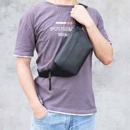 Men's bust bag Genuine cowhide leather casual sports crossbody bag for men Shoulder bag 