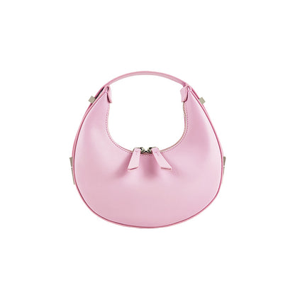 Genuine leather ladies bag half moon bag temperament cowhide mini armpit bag ladies handbag shoulder bag