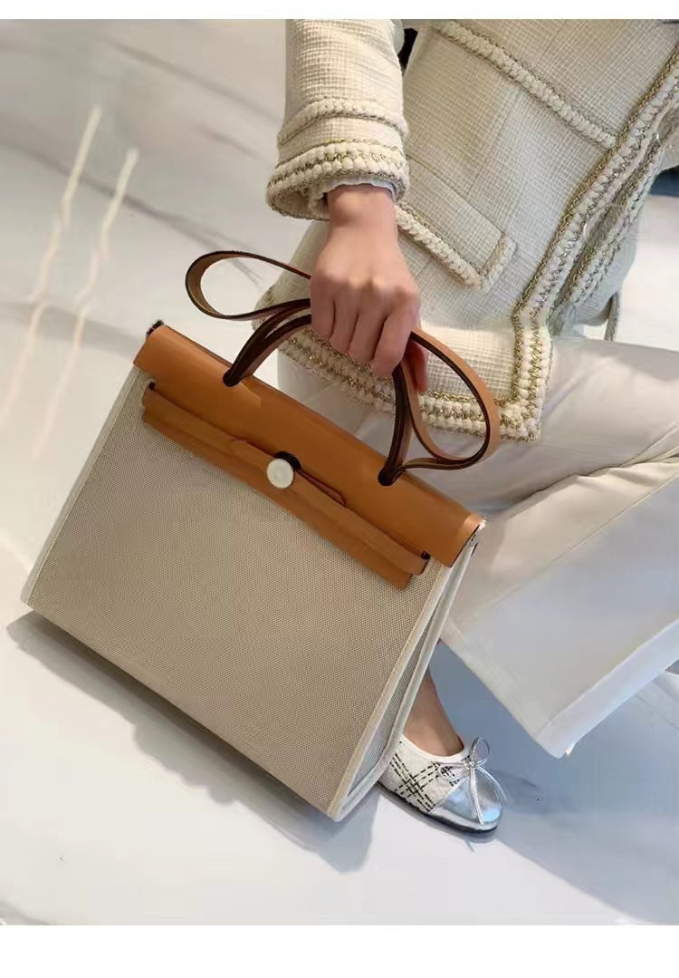 Women's handbag school style shoulder bag retro casual clashing color canvas splice