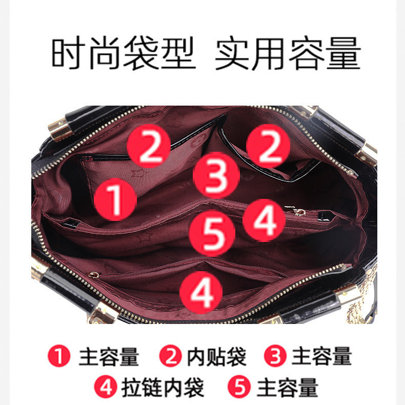 Genuine leather women's bag large capacity chain bag fashion shoulder bag temperament commuting handbag that goes with anything.bag