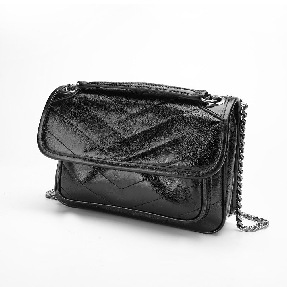 Big Chain Bag Cowhide Women Bag Genuine Leather Bag Fashion Trend Shoulder Bag Female Messenger Bag