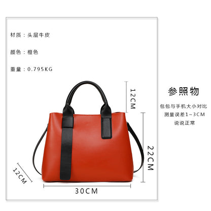 Genuine leather women's bag trend tote bag large capacity fashion shoulder bag handbag that goes with anything.bag