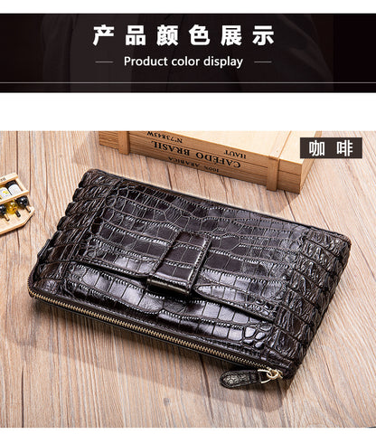 Men's Wallet Cow Leather Crocodile Crest Fashion Clutch Bag Smartphone Coin Card Holder Men's Wallet 