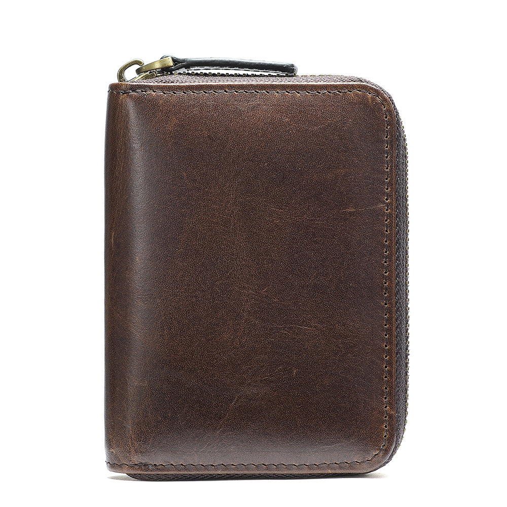 Men's wallet cowhide anti-theft brush coin purse card bag multifunctional men's wallet handbag 