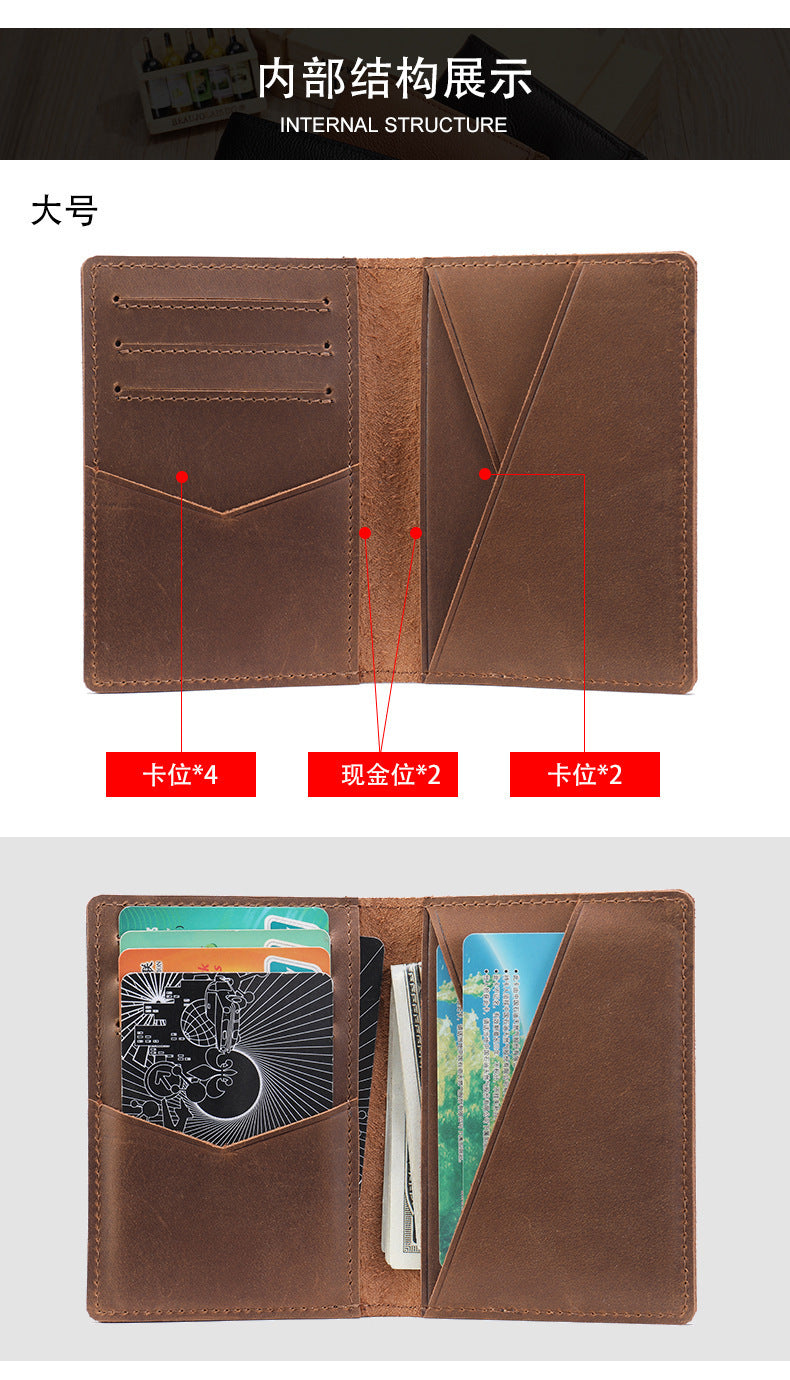 Men's short wallet cowhide retro card holder men's wallet 