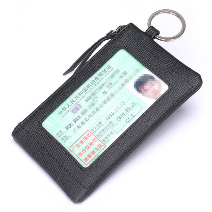Men's Wallet Cow Leather Retro Casual Zipper Large Capacity Men's Wallet Coin Bag 